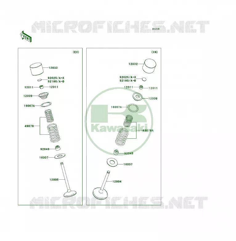 SOUPAPE Kawasaki QUAD 450 2012 KFX450R  KSF450BCS