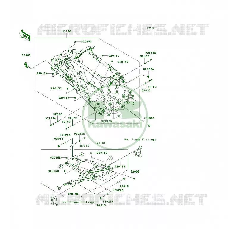 CH&Acirc;SSIS Kawasaki QUAD 450 2013 KFX450R  KSF450BDF