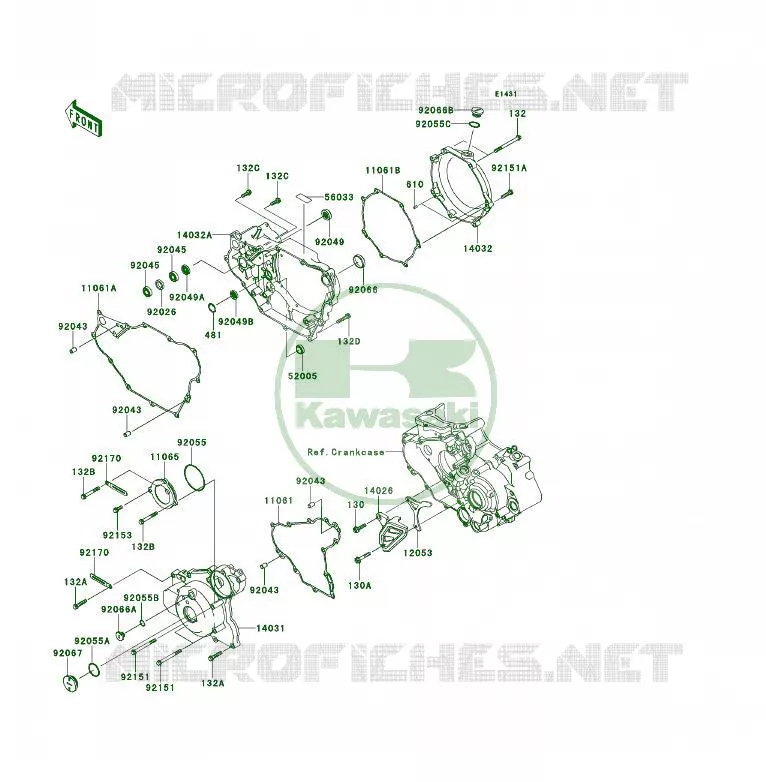 COUVERCLES MOTEUR Kawasaki QUAD 450 2013 KFX450R  KSF450BDF