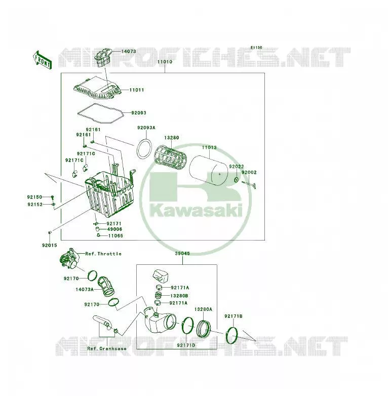 FILTRE A AIR Kawasaki QUAD 450 2014 KFX450R  KSF450BEF
