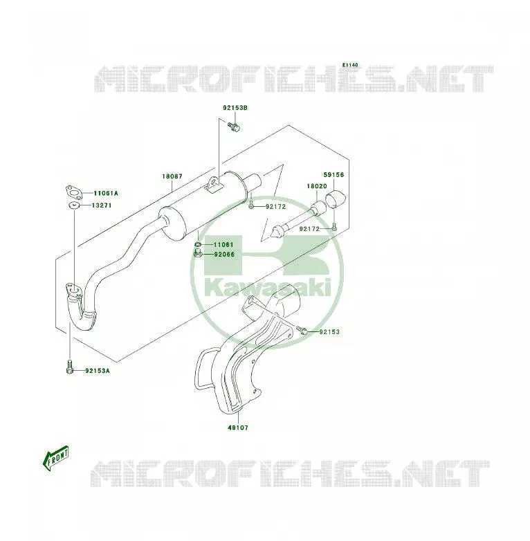 &Eacute;CHAPPEMENT Kawasaki QUAD 50 2003 KFX50  KSF50-A1