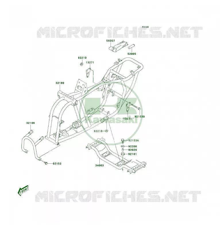 CH&Acirc;SSIS Kawasaki QUAD 50 2003 KFX50  KSF50-A1