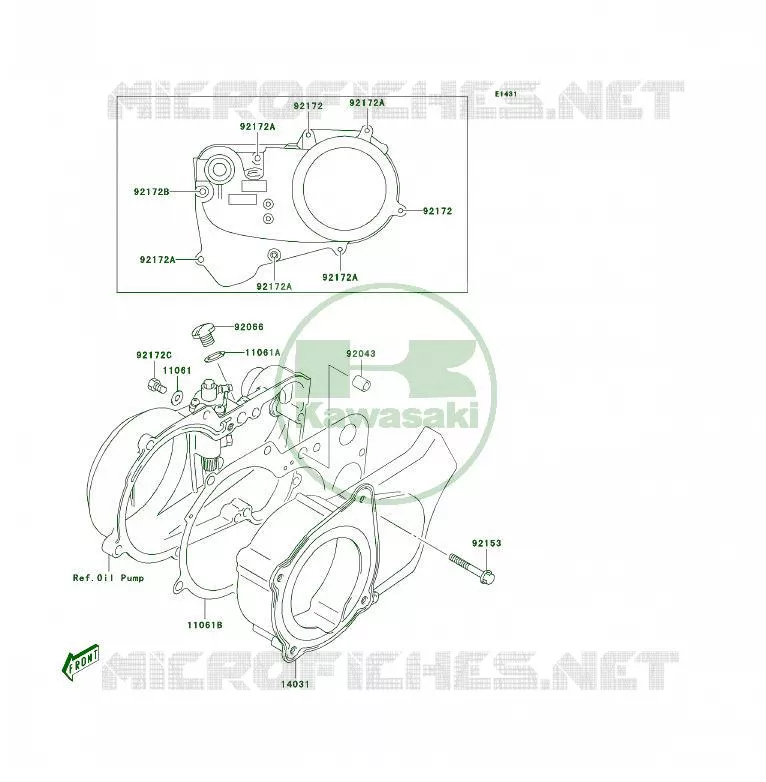 COUVERCLES MOTEUR Kawasaki QUAD 50 2004 KFX50  KSF50-A2