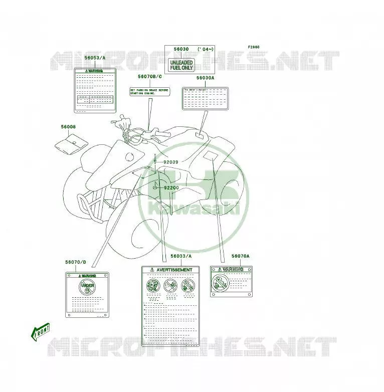 LABEL Kawasaki QUAD 50 2004 KFX50  KSF50-A2