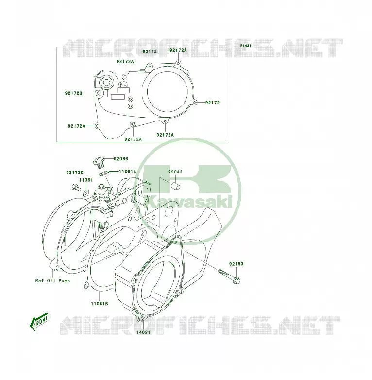 COUVERCLES MOTEUR Kawasaki QUAD 50 2005 KFX50  KSF50-A3