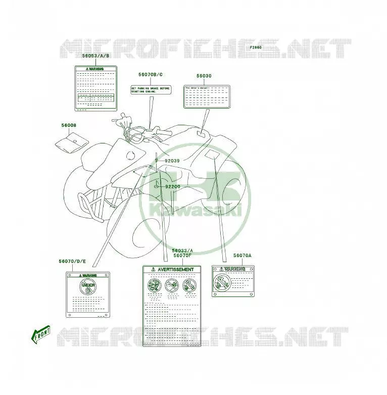 LABEL Kawasaki QUAD 50 2006 KFX50  KSF50A6F