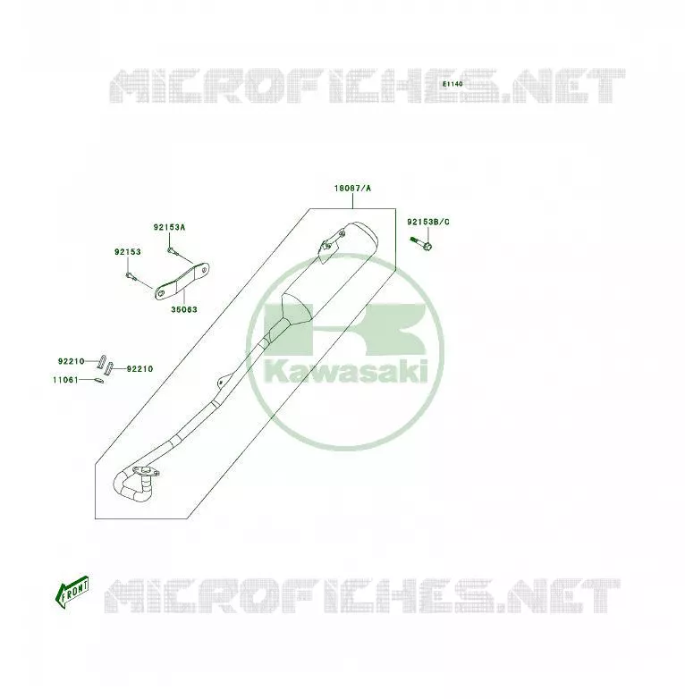 &Eacute;CHAPPEMENT Kawasaki QUAD 50 2007 KFX50  KSF50B7F