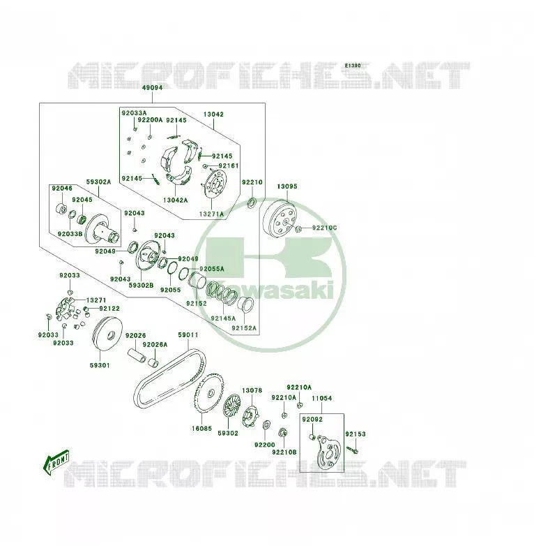 COURROIE Kawasaki QUAD 50 2007 KFX50  KSF50B7F