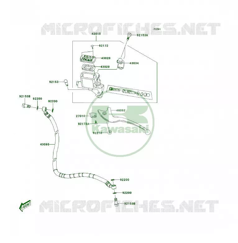 MAITRE CYLINDRE AV Kawasaki QUAD 50 2007 KFX50  KSF50B7F