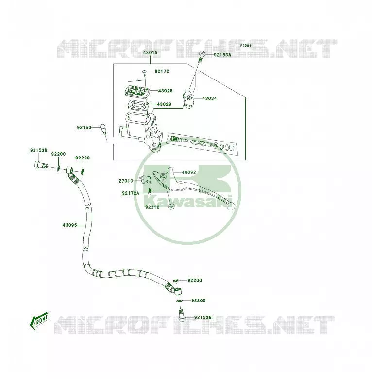 MAITRE CYLINDRE AV Kawasaki QUAD 50 2008 KFX50  KSF50B8F
