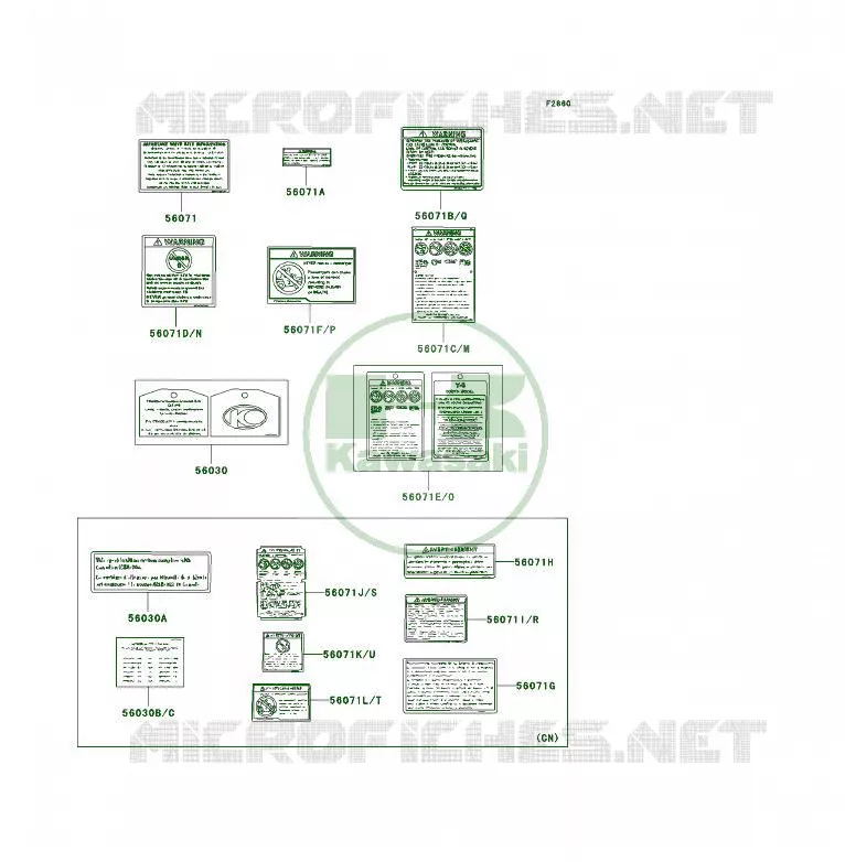 LABEL Kawasaki QUAD 50 2008 KFX50  KSF50B8F