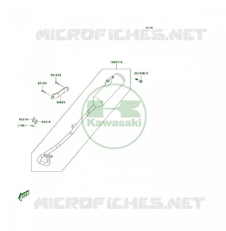 &Eacute;CHAPPEMENT Kawasaki QUAD 50 2009 KFX50  KSF50B9S