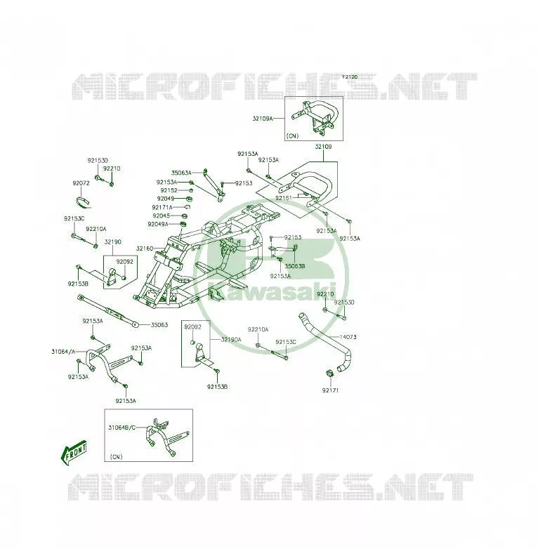CH&Acirc;SSIS Kawasaki QUAD 50 2013 KFX50  KSF50BDF