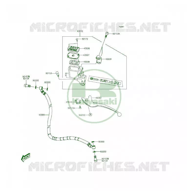 MAITRE CYLINDRE AV Kawasaki QUAD 50 2013 KFX50  KSF50BDF