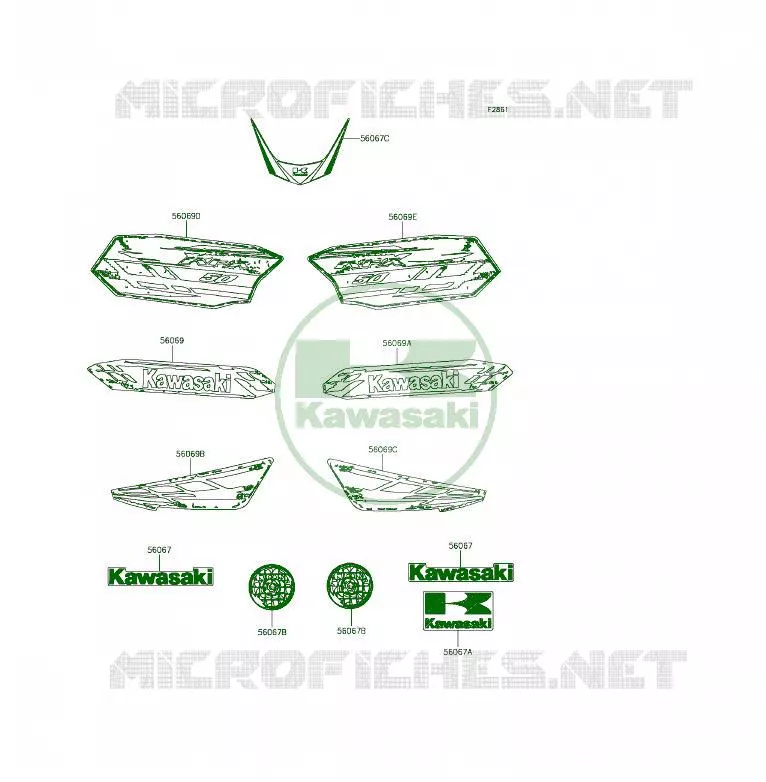 STICKER Kawasaki QUAD 50 2013 KFX50  KSF50BDF