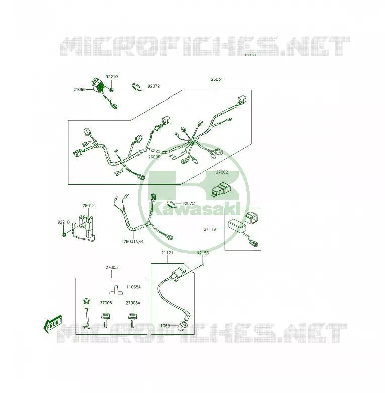 CHASSIS EQUIPMENT ELECTRIQUE Kawasaki QUAD 50 2014 KFX50  KSF50BEF