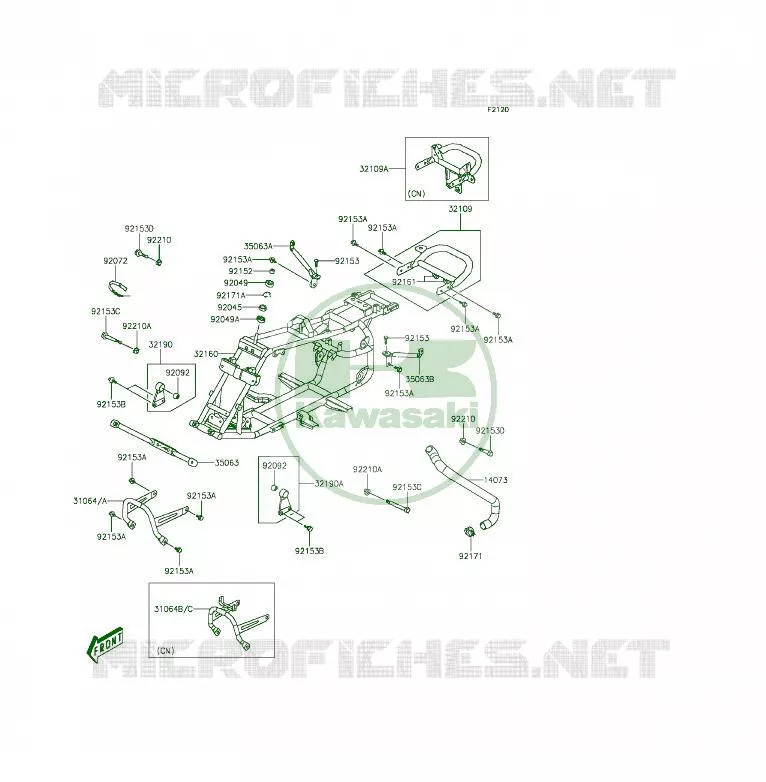 CH&Acirc;SSIS Kawasaki QUAD 50 2014 KFX50  KSF50BEF