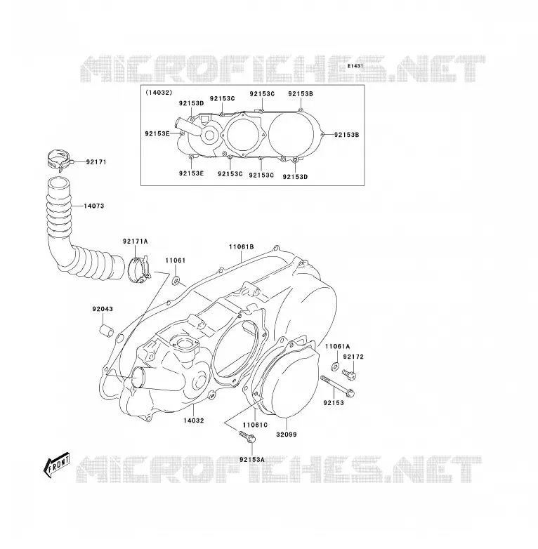 COUVERCLES MOTEUR Kawasaki QUAD 80 2004 KFX80  KSF80-A2