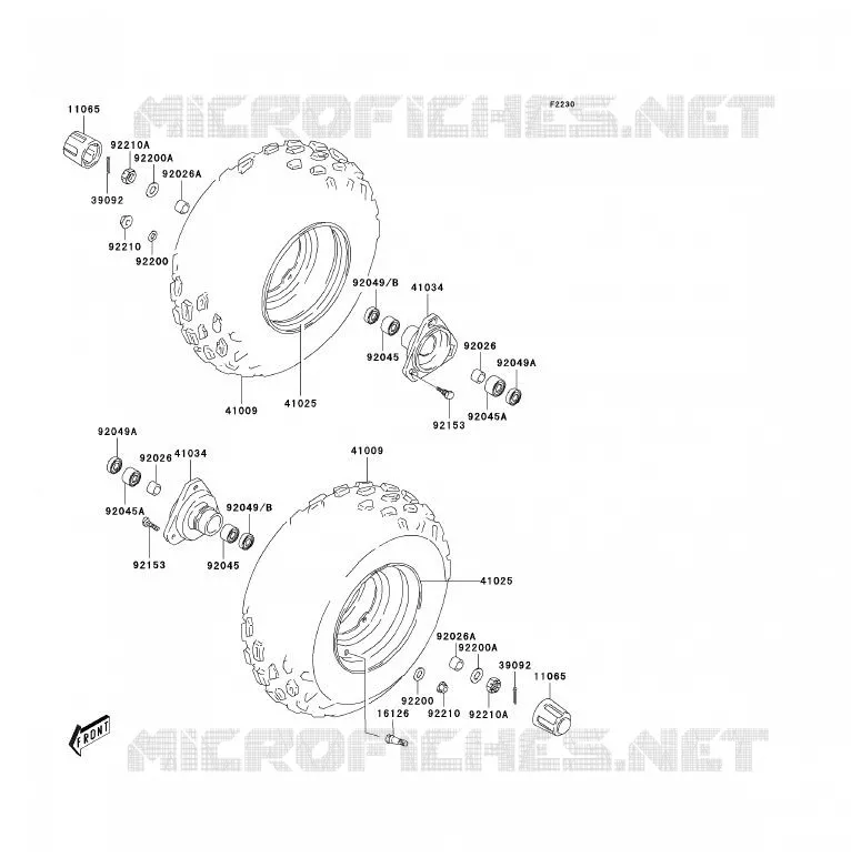 MOYEU AVANT Kawasaki QUAD 80 2004 KFX80  KSF80-A2