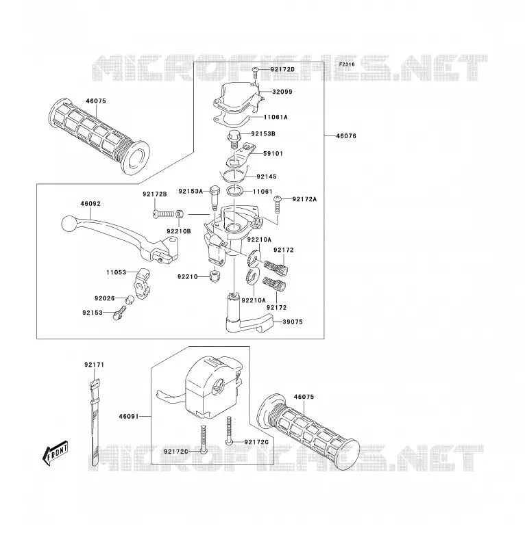 POIGNEE GUIDON Kawasaki QUAD 80 2005 KFX80  KSF80-A3
