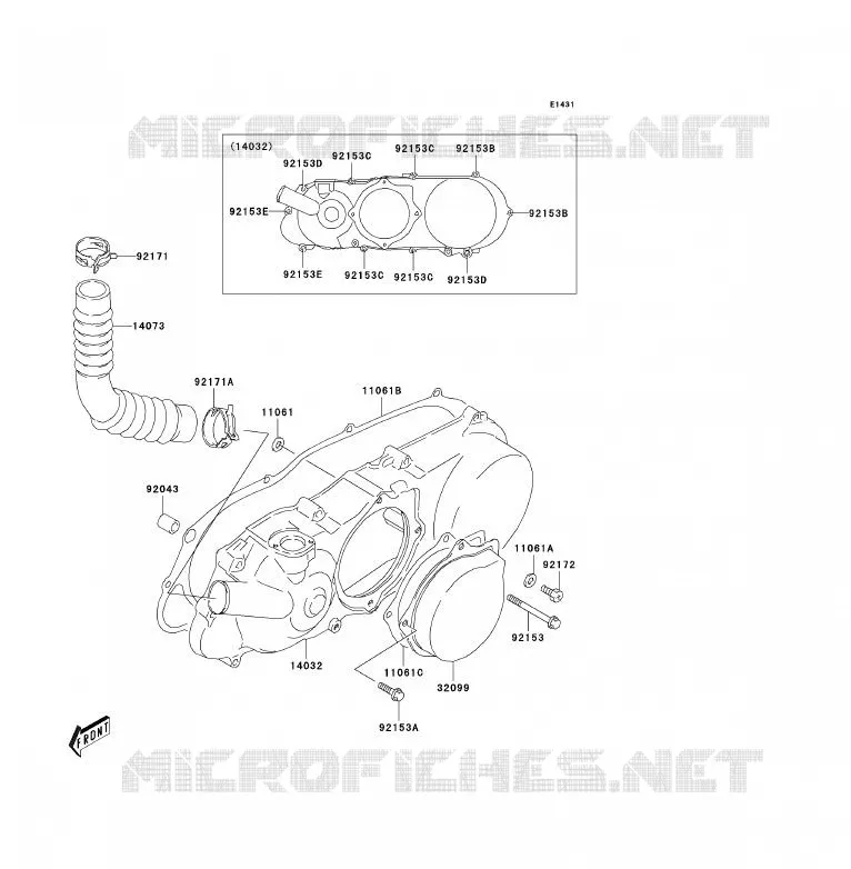 COUVERCLES MOTEUR Kawasaki QUAD 80 2006 KFX80  KSF80A6F