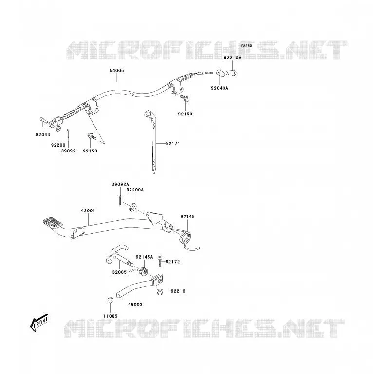 PEDALE DE FREIN Kawasaki QUAD 80 2006 KFX80  KSF80A6F