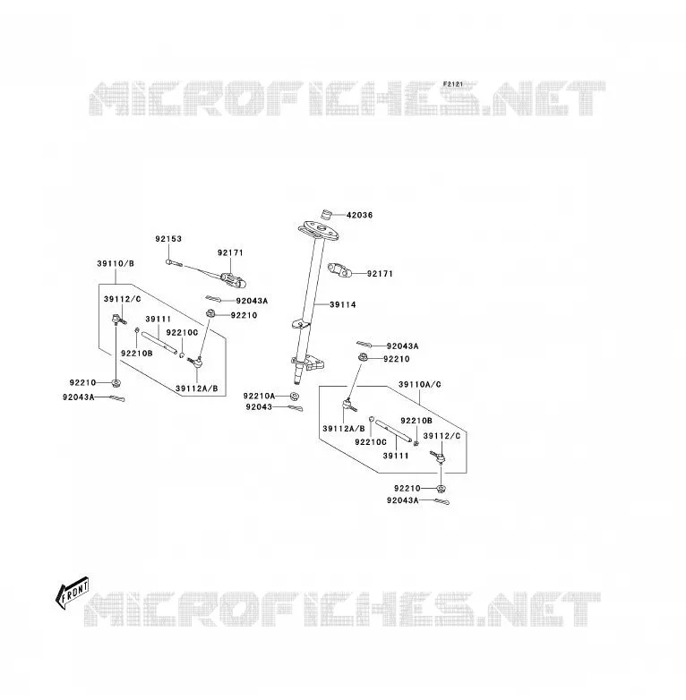 ARBRE DE DIRECTION Kawasaki QUAD 90 2007 KFX90  KSF90A7F
