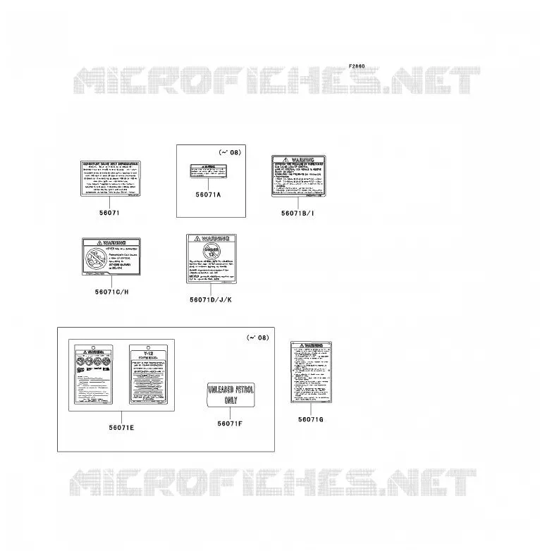 LABEL Kawasaki QUAD 90 2008 KFX90  KSF90A8F