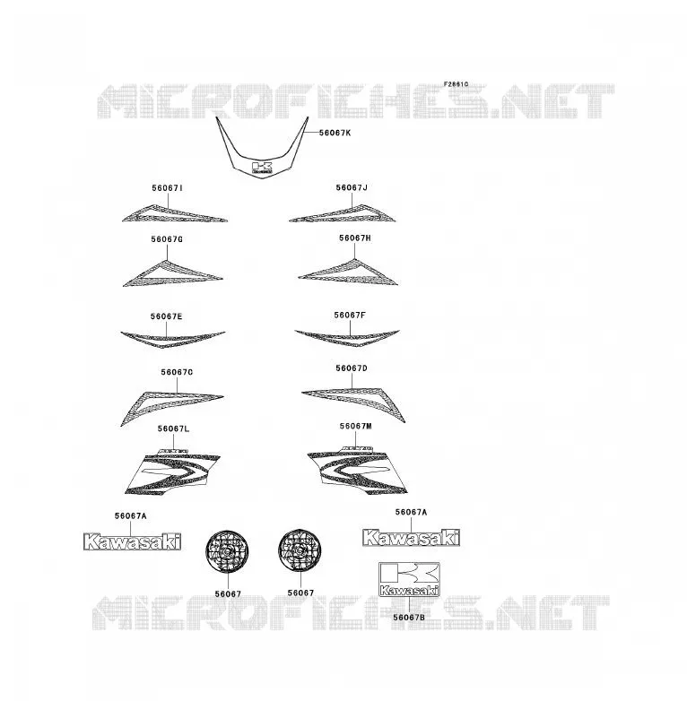 STICKER(WHITE) Kawasaki QUAD 90 2008 KFX90  KSF90A8F