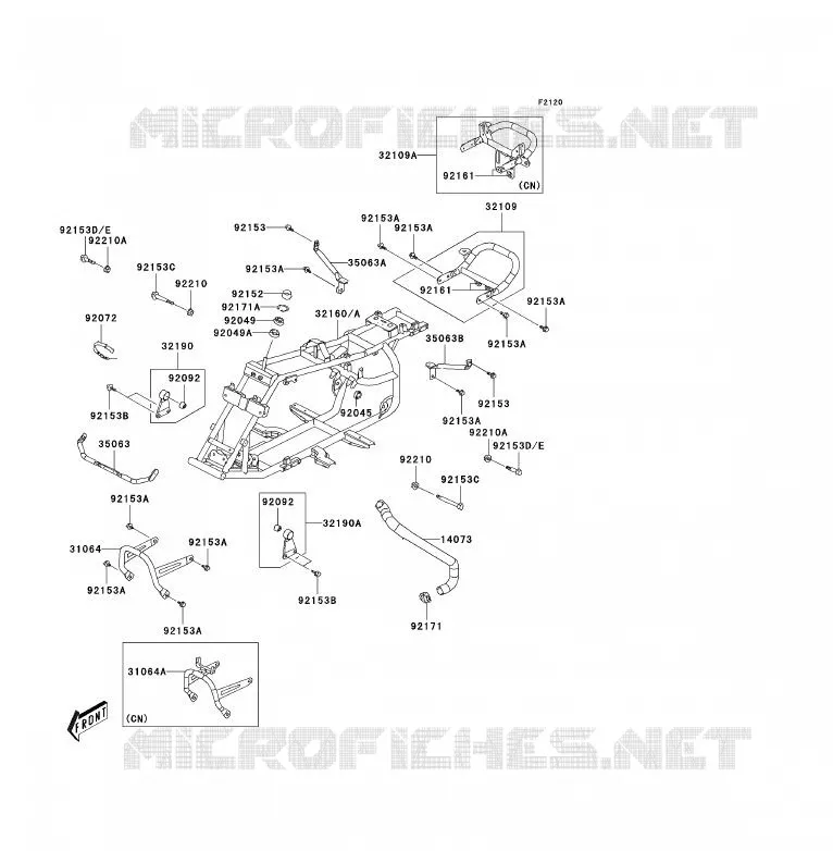 CH&Acirc;SSIS Kawasaki QUAD 90 2008 KFX90  KSF90A8F