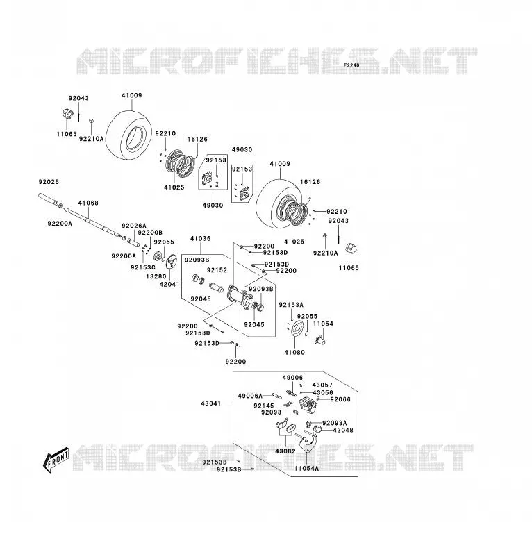 MOYEU ARRIERE Kawasaki QUAD 90 2008 KFX90  KSF90A8F