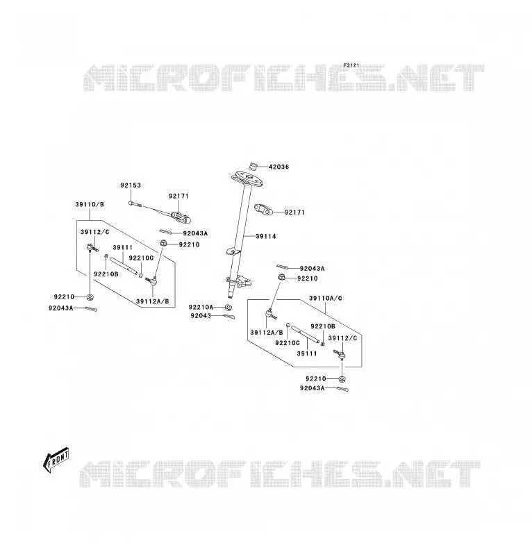 ARBRE DE DIRECTION Kawasaki QUAD 90 2009 KFX90  KSF90A9S