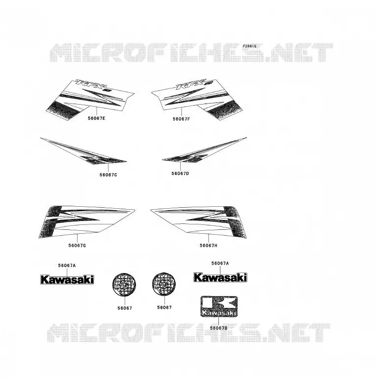 STICKER(WHITE)(US) Kawasaki QUAD 90 2010 KFX90  KSF90AAF