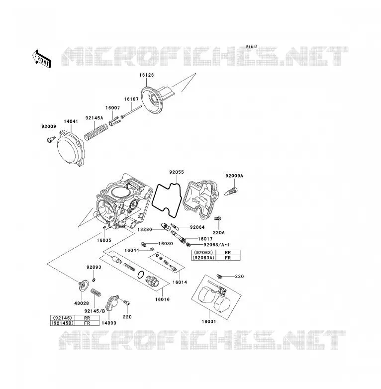 PI&Egrave;CES DE CARBURATEUR Kawasaki QUAD 700 2004 KFX700  KSV700-A1