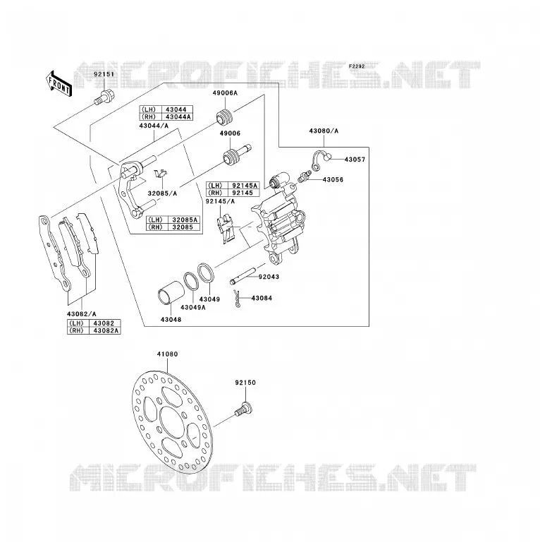 FREIN AVANT Kawasaki QUAD 700 2004 KFX700  KSV700-A1