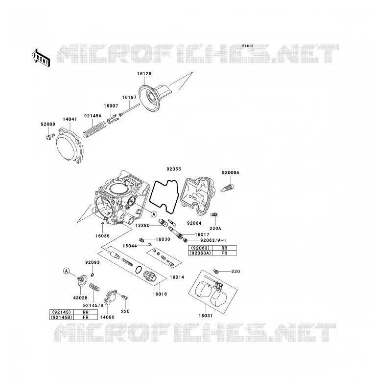 PI&Egrave;CES DE CARBURATEUR Kawasaki QUAD 700 2004 KFX700  KSV700-A1