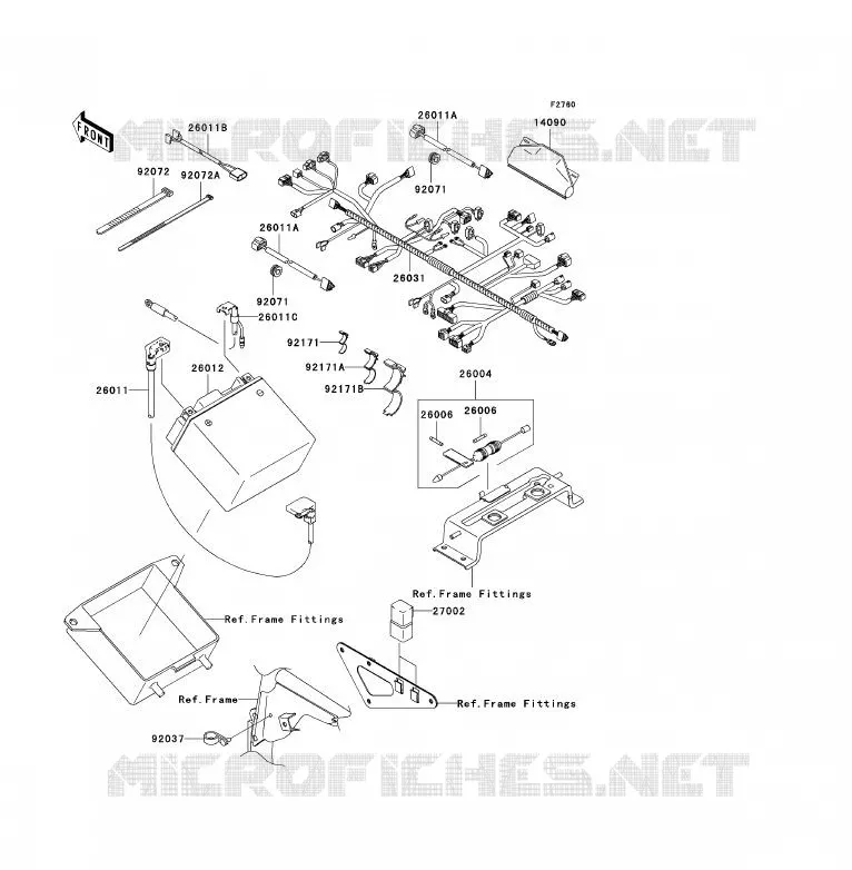 CHASSIS EQUIPMENT ELECTRIQUE Kawasaki QUAD 700 2004 KFX700  KSV700-A1
