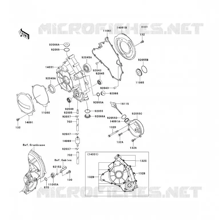 COUVERCLES MOTEUR Kawasaki QUAD 700 2004 KFX700  KSV700-A1