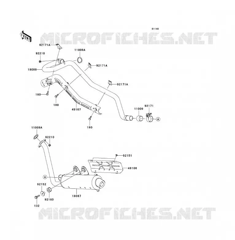 &Eacute;CHAPPEMENT Kawasaki QUAD 700 2005 KFX700  KSV700-A2