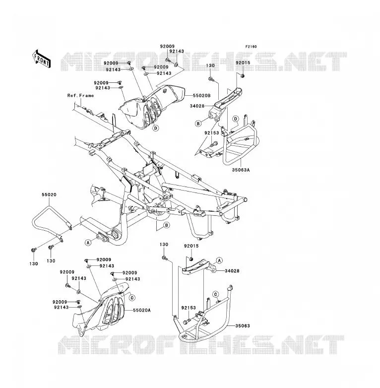 REPOSE PIED Kawasaki QUAD 700 2005 KFX700  KSV700-A2