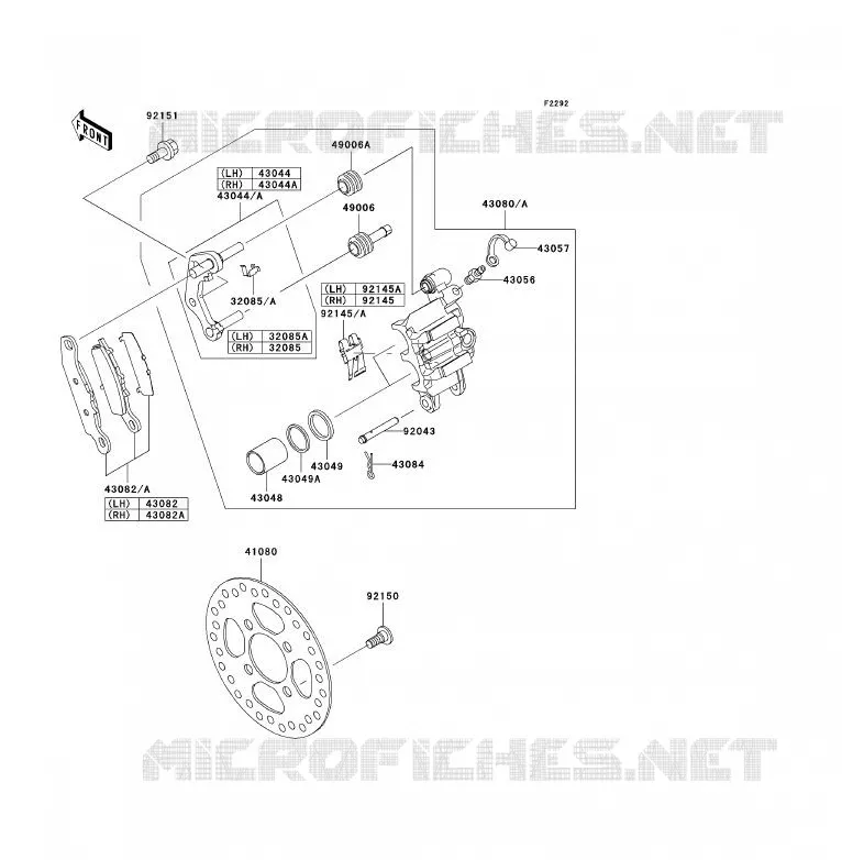 FREIN AVANT Kawasaki QUAD 700 2005 KFX700  KSV700-A2