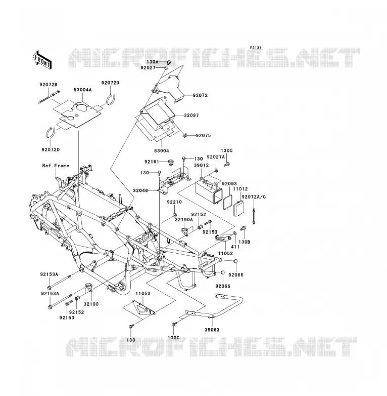 PIECE DE CADRE (COUVERTURE) Kawasaki QUAD 700 2005 KFX700  KSV700-A2