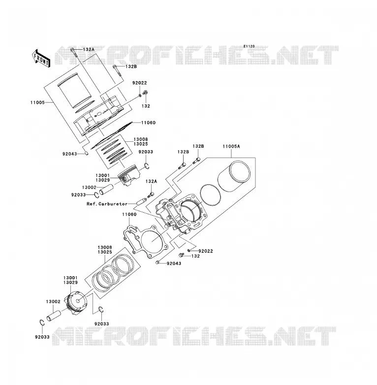 CYLINDRE/PISTON Kawasaki QUAD 700 2005 KFX700  KSV700-A2