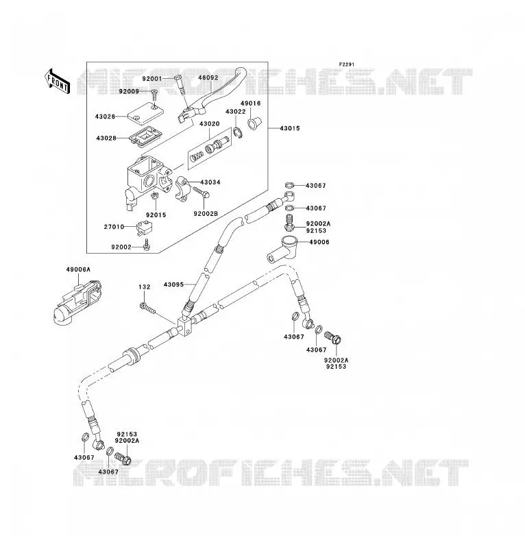 MAITRE CYLINDRE AV Kawasaki QUAD 700 2005 KFX700  KSV700-A2