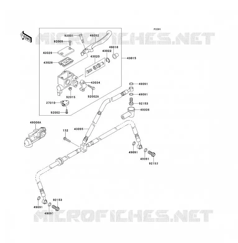 MAITRE CYLINDRE AV Kawasaki QUAD 700 2007 KFX700  KSV700A7F