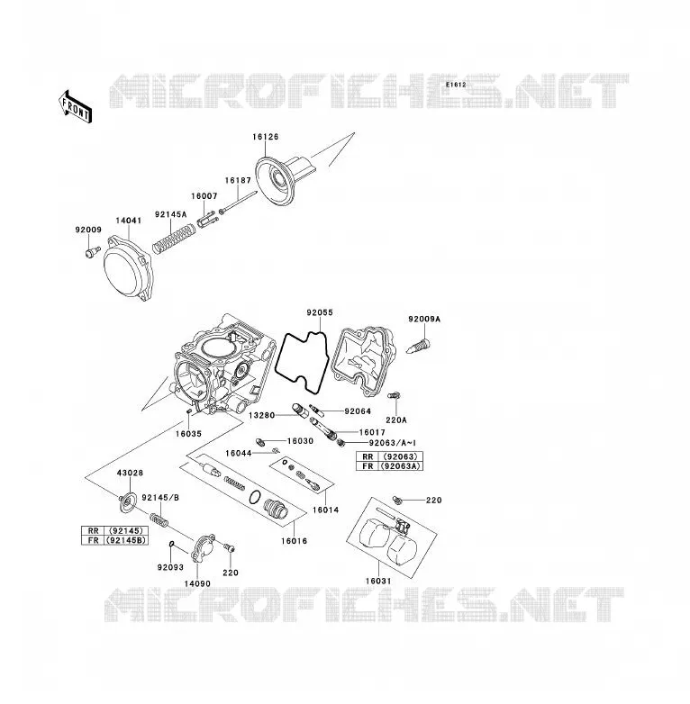 PI&Egrave;CES DE CARBURATEUR Kawasaki QUAD 700 2007 KFX700  KSV700A7F