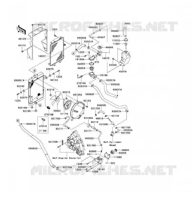 RADIATEUR Kawasaki QUAD 700 2007 KFX700  KSV700A7F