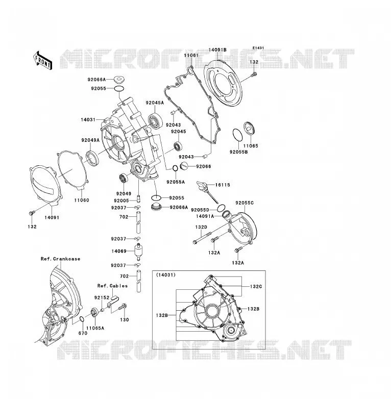 COUVERCLES MOTEUR Kawasaki QUAD 700 2009 KFX700  KSV700A9F