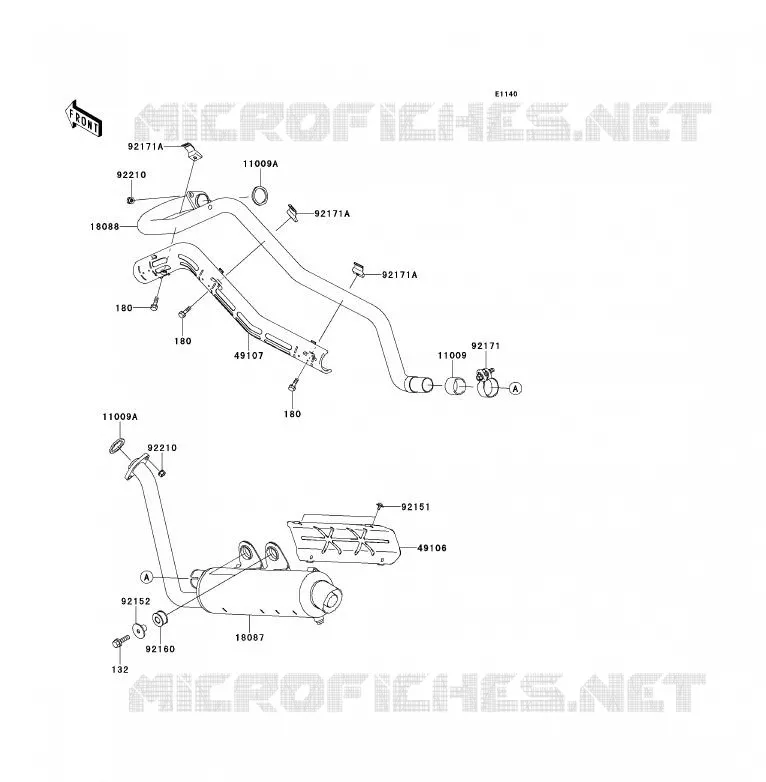 &Eacute;CHAPPEMENT Kawasaki QUAD 700 2009 KFX700  KSV700A9F