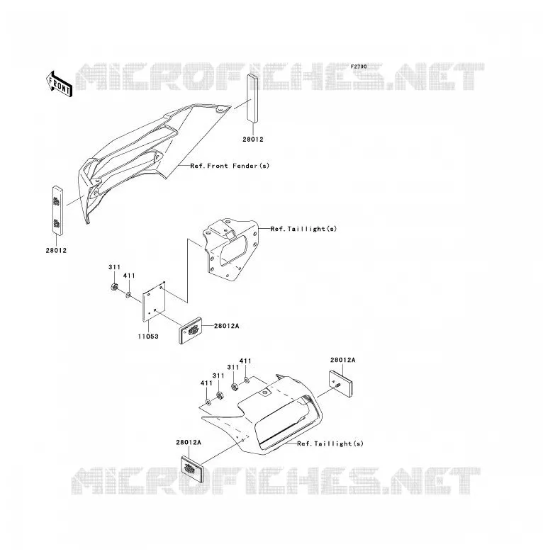 CATADIOPTRES(CN) Kawasaki QUAD 700 2004 KFX700  KSV700-B1